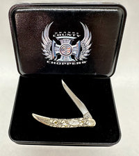 2005 Case XX Natural Bone Orange County Chopper Tiny Toothpick Pocket Knife - Hers and His Treasures