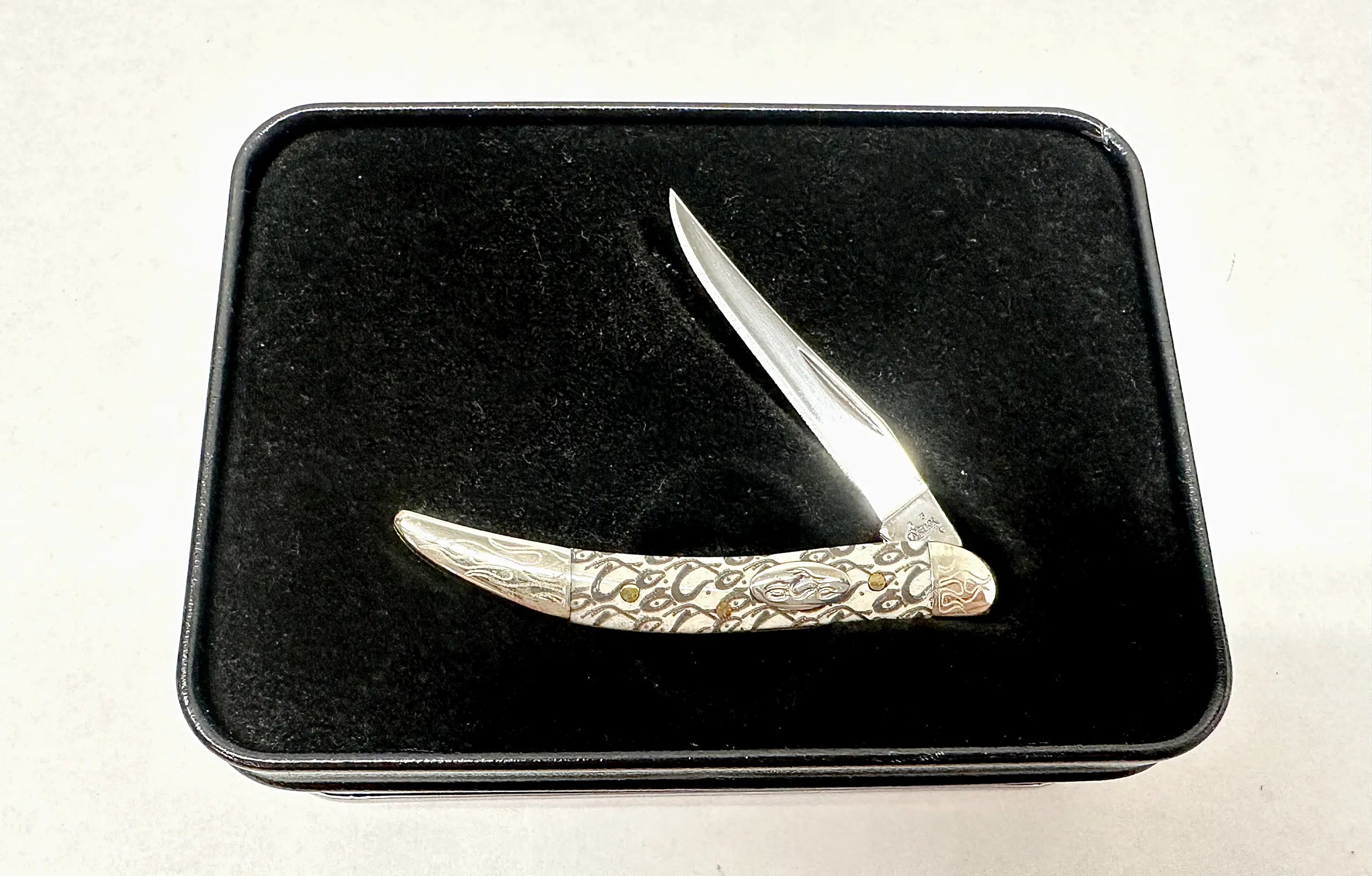 2005 Case XX Natural Bone Orange County Chopper Tiny Toothpick Pocket Knife - Hers and His Treasures