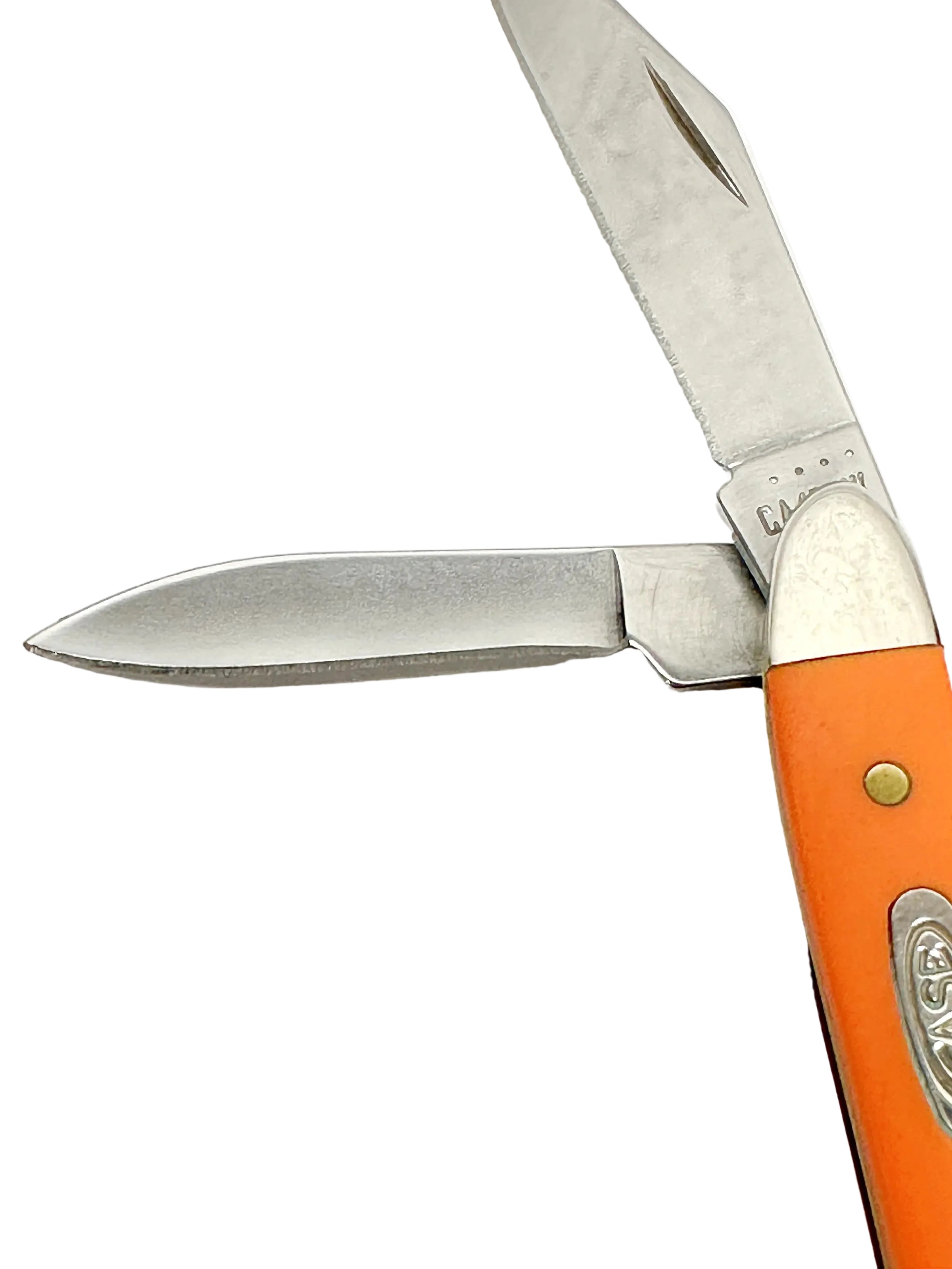 2021 Case XX 4220 Synthetic Orange Peanut Pocket Knife - Hers and His Treasures