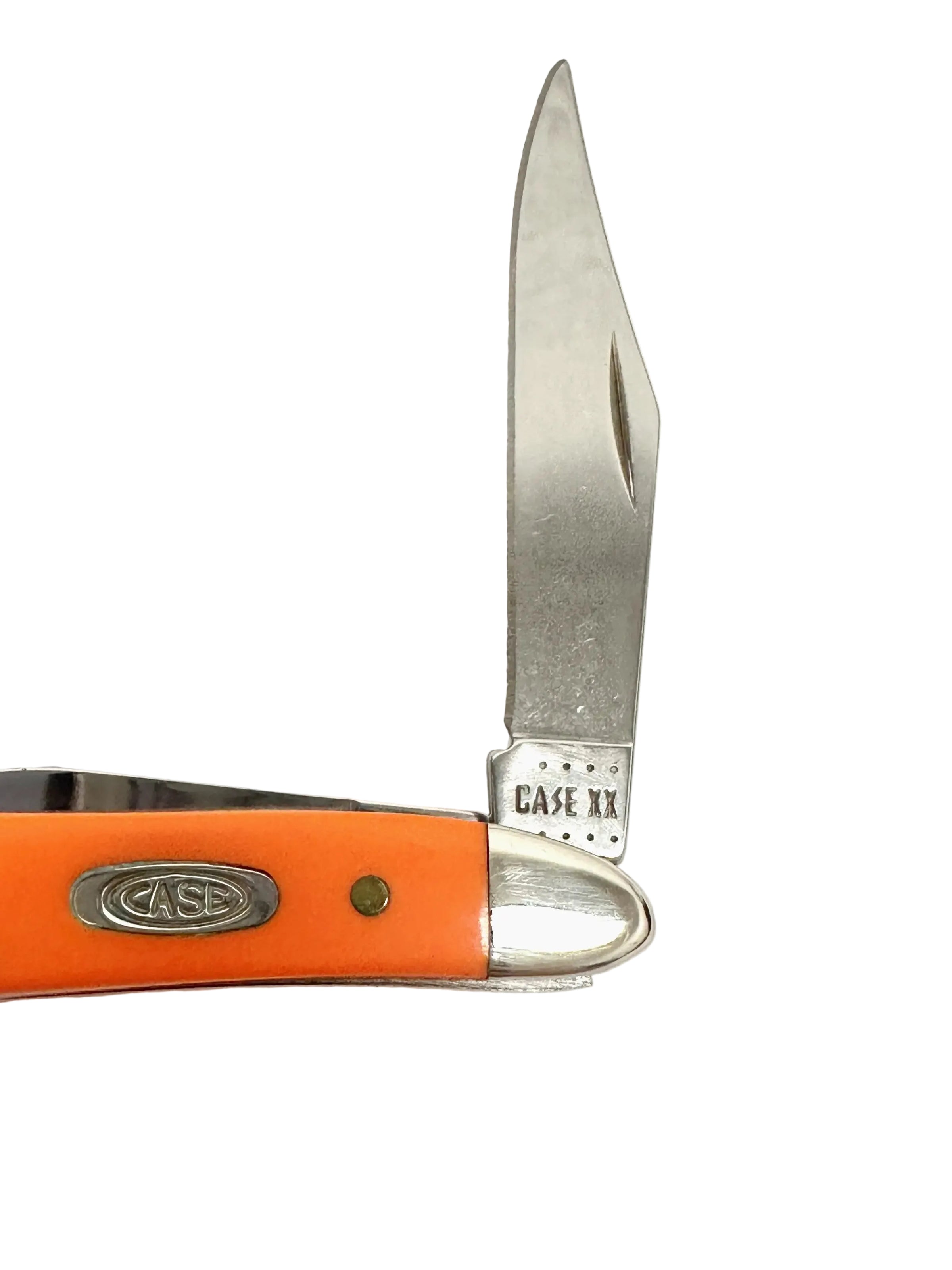 2021 Case XX 4220 Synthetic Orange Peanut Pocket Knife - Hers and His Treasures