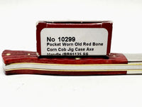 2026 Case XX Corn Cob Jig Dark Red Bone Pocket Worn Axe Handle Pocket Knife - Hers and His Treasures