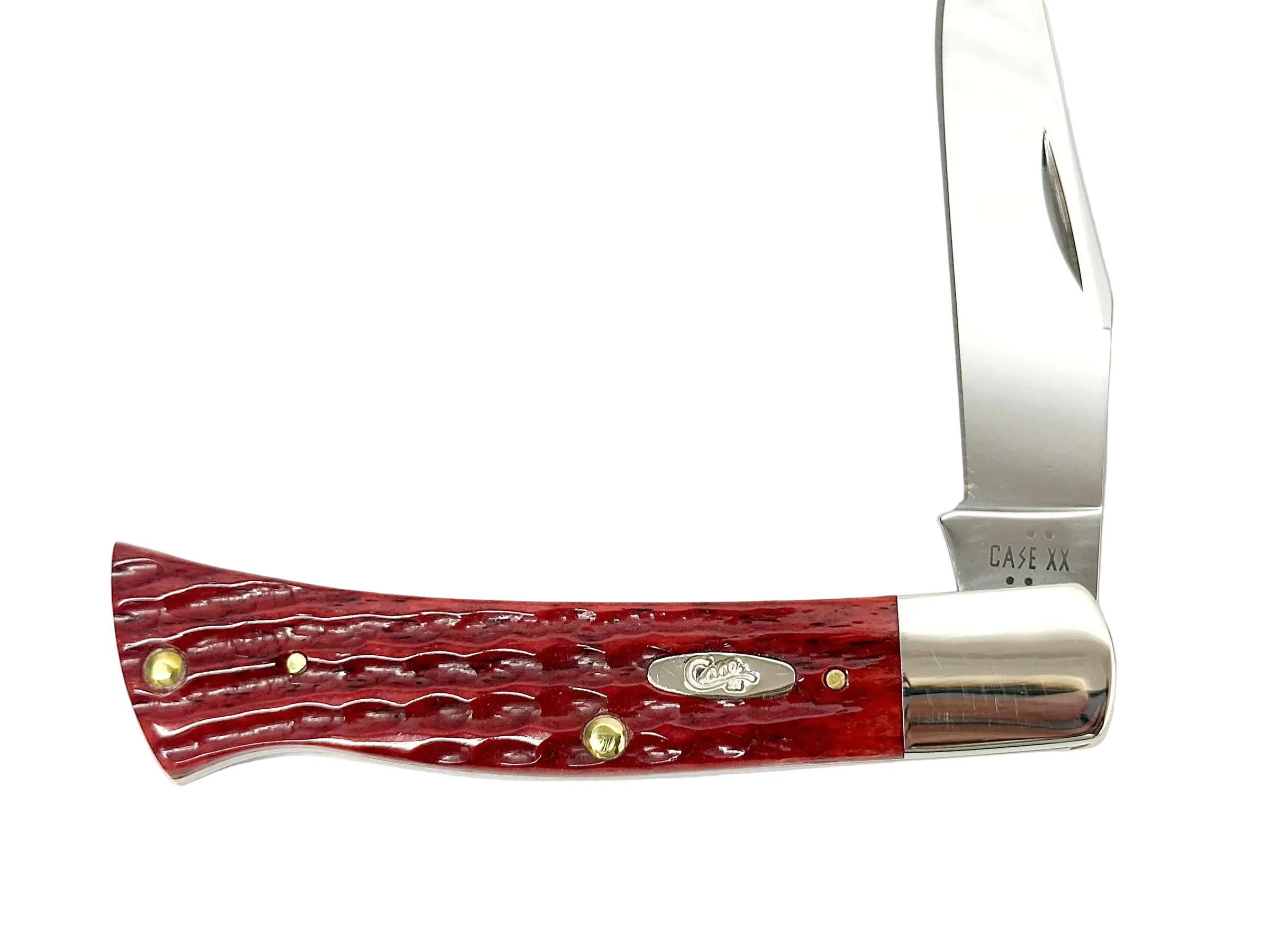 2026 Case XX Corn Cob Jig Dark Red Bone Pocket Worn Axe Handle Pocket Knife - Hers and His Treasures