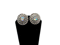 Coro Silver Tone Amethyst AB Rhinestone Clip-On Earrings - Hers and His Treasures