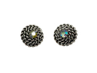 Coro Silver Tone Amethyst AB Rhinestone Clip-On Earrings - Hers and His Treasures