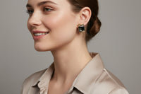 Coro Gold Tone Black Lucite Confetti Clip-On Earrings - Hers and His Treasures