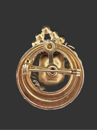 Coro Blue Rhinestone and Pearl Gold Tone Brooch - Hers and His Treasures