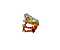 Dorothy Bauer Multi-Color Rhinestone Crown Brooch - Hers and His Treasures