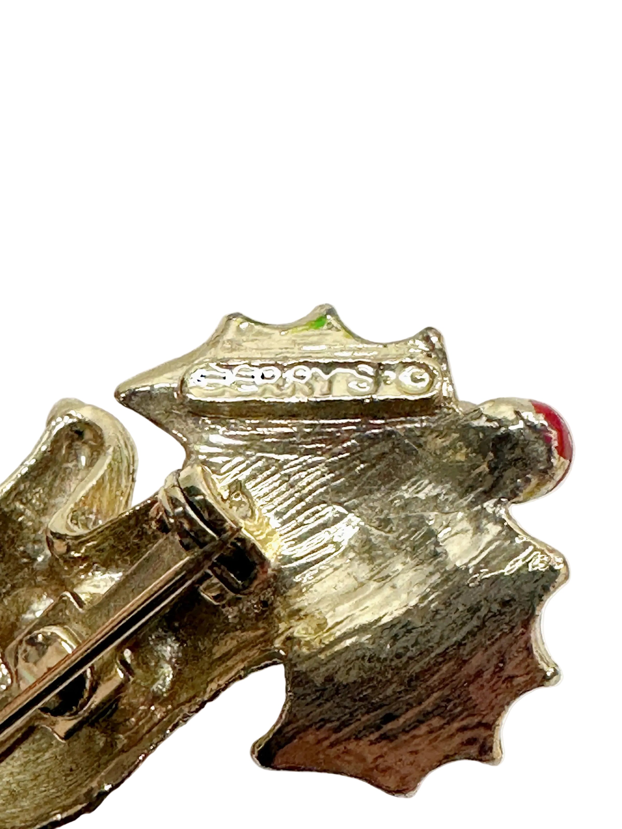 Gerry's Christmas Reindeer Gold Tone Brooch Pin - Hers and His Treasures