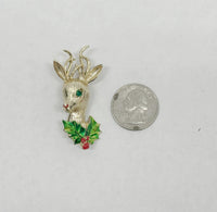 Gerry's Christmas Reindeer Gold Tone Brooch Pin - Hers and His Treasures