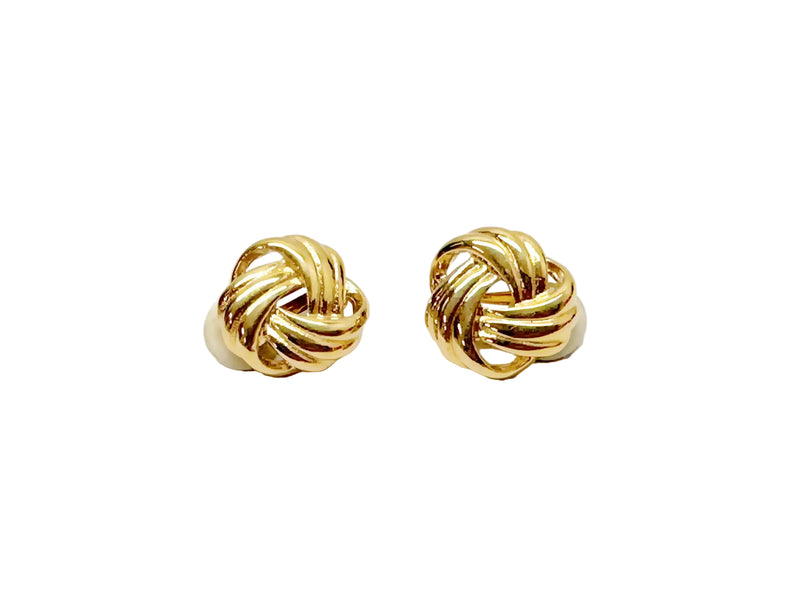 Givenchy Paris, New York Gold Tone Knot Clip-On Earrings - Hers and His Treasures