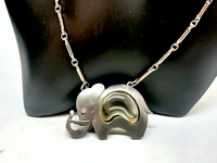 Gold Crown Inc Jelly Belly Lucite Elephant 22" Necklace - Hers and His Treasures