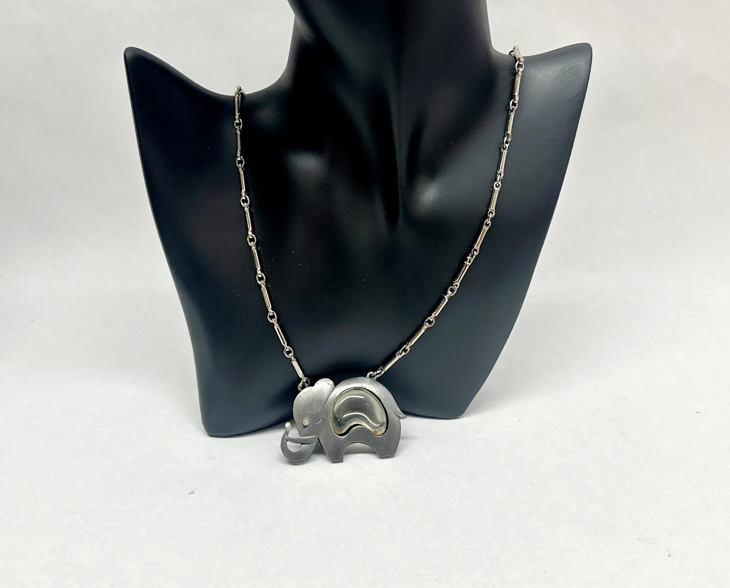 Gold Crown Inc Jelly Belly Lucite Elephant 22" Necklace - Hers and His Treasures