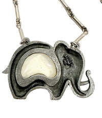 Gold Crown Inc Jelly Belly Lucite Elephant 22" Necklace - Hers and His Treasures