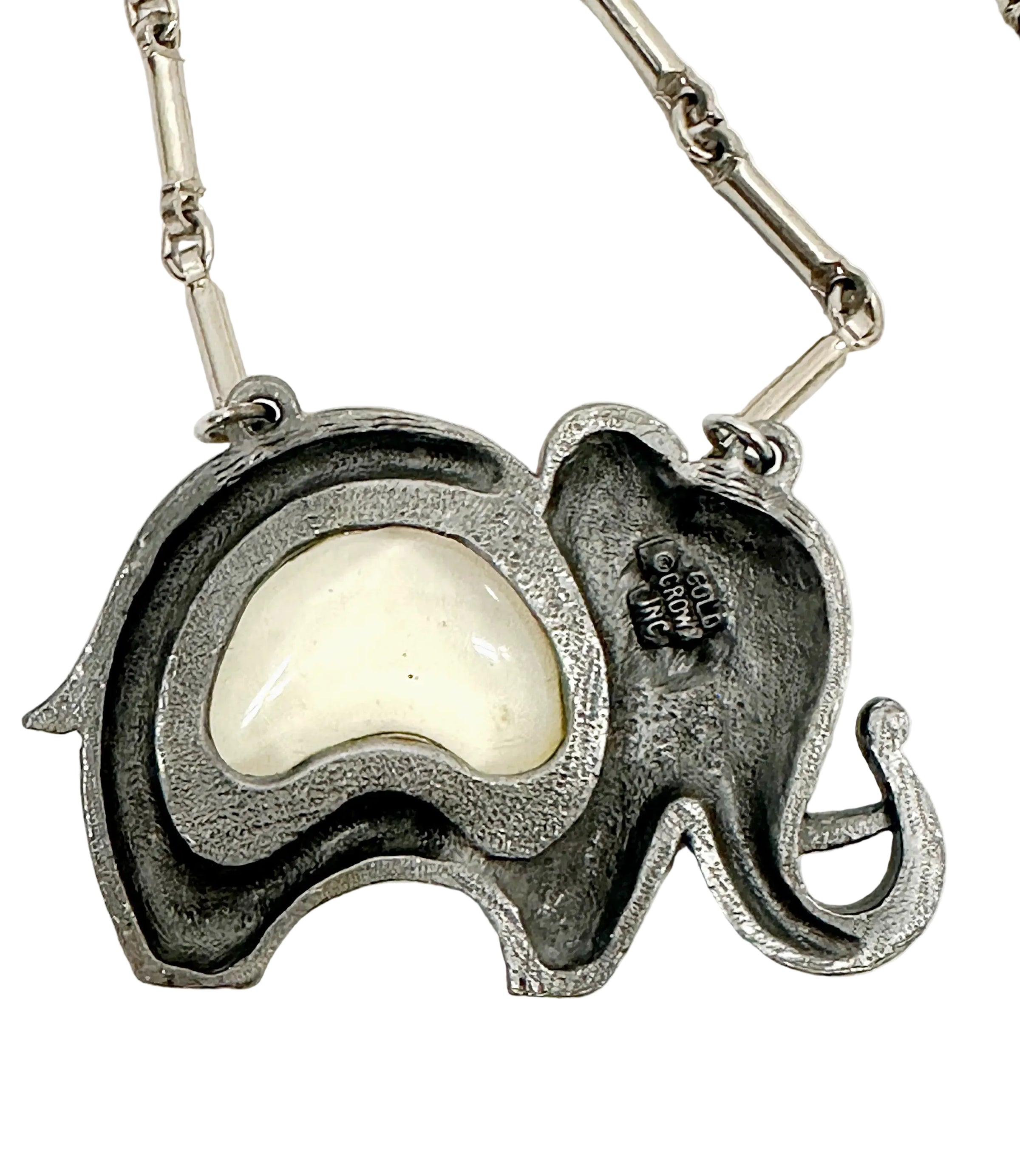 Gold Crown Inc Jelly Belly Lucite Elephant 22" Necklace - Hers and His Treasures