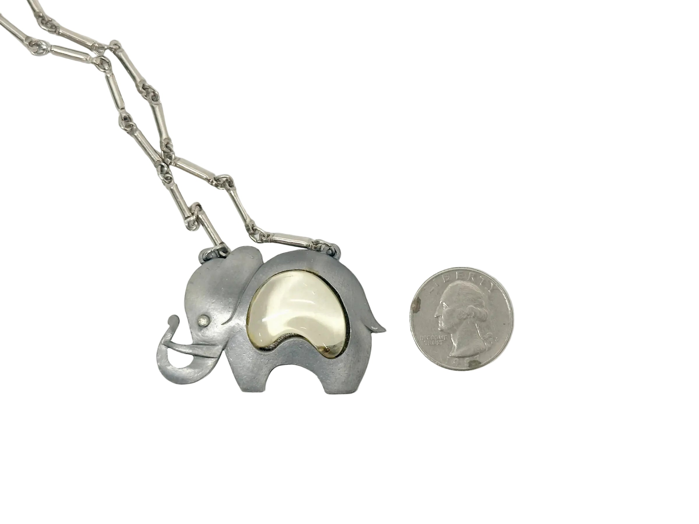 Gold Crown Inc Jelly Belly Lucite Elephant 22" Necklace - Hers and His Treasures