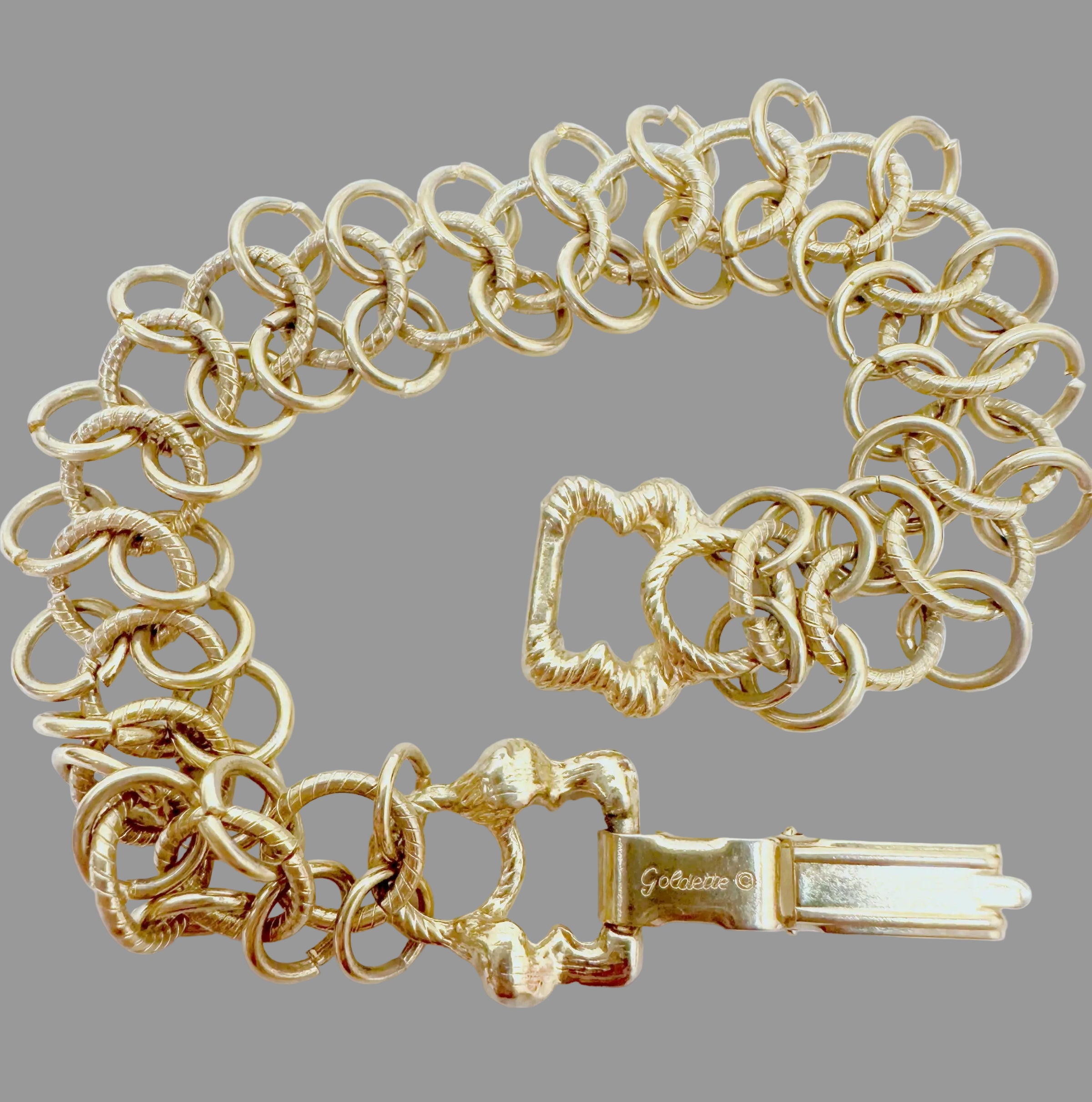 Goldette Gold Tone Multi-Chain Link 7" Bracelet - Hers and His Treasures