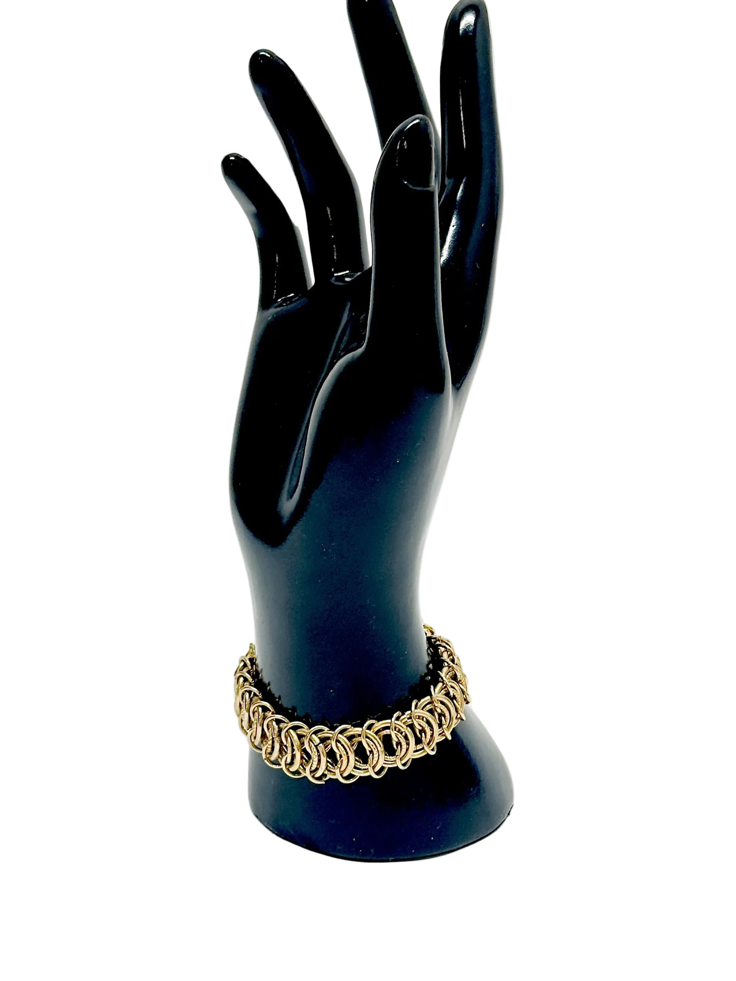 Goldette NY Gold Tone Interlocking Chain Link Bracelet - Hers and His Treasures