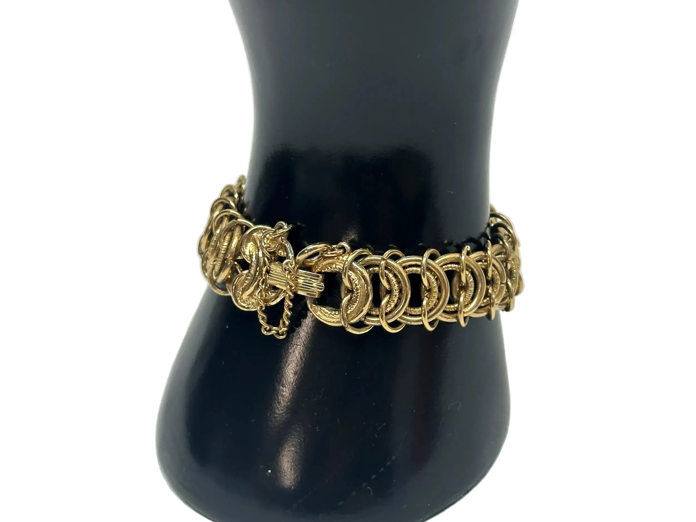 Goldette NY Gold Tone Interlocking Chain Link Bracelet - Hers and His Treasures