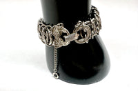 Goldette NY Silver Tone Interlocking Chain Link Bracelet - Hers and His Treasures