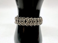 Goldette NY Silver Tone Interlocking Chain Link Bracelet - Hers and His Treasures