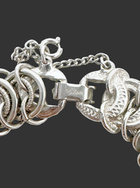 Goldette NY Silver Tone Interlocking Chain Link Bracelet - Hers and His Treasures