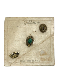 Goldette Tack Lapel Pin Set on Original Card - Hers and His Treasures