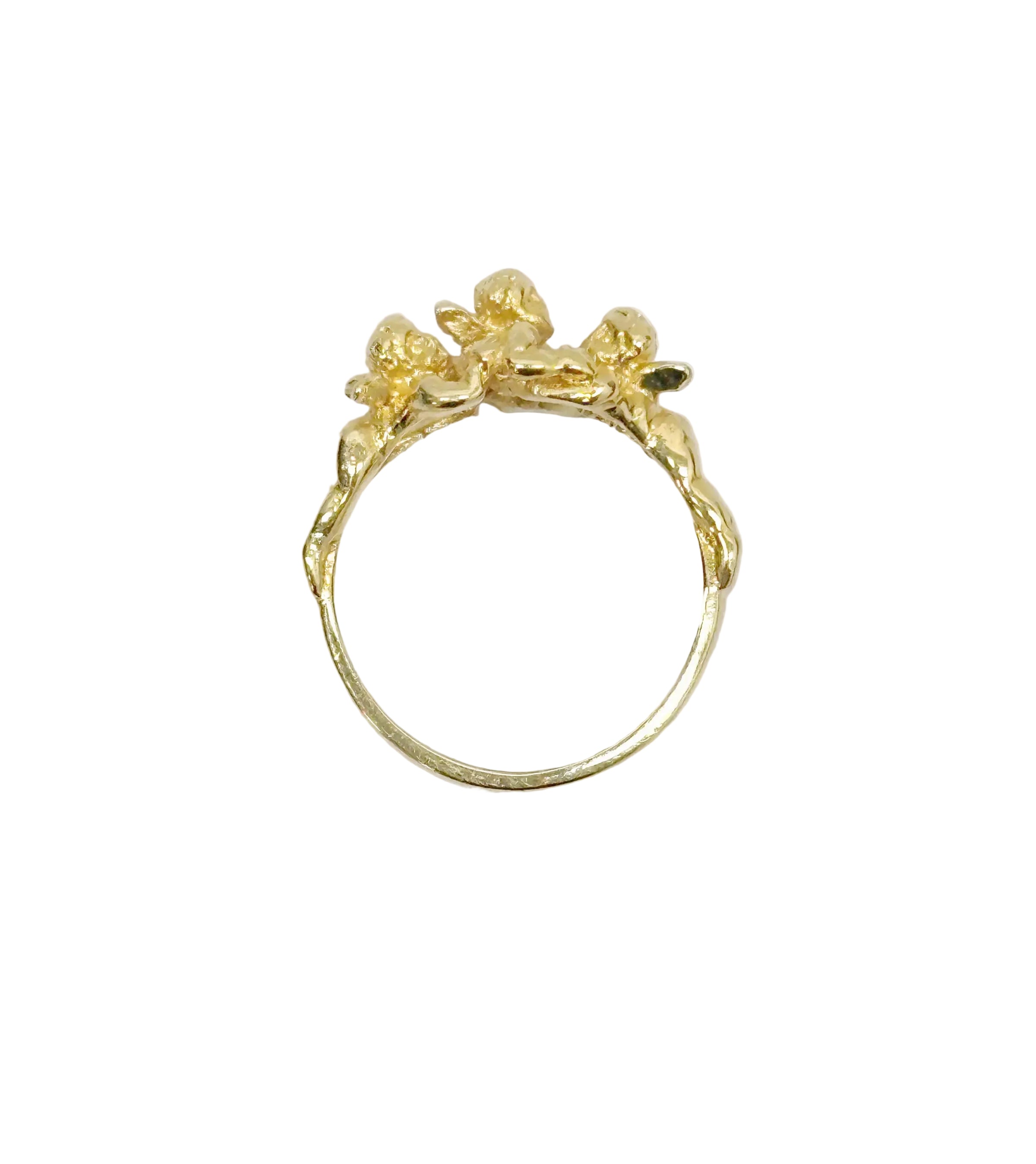 Kirks Folly Cherub Guardian Angel Gold Tone Ring Sz 7 - Hers and His Treasures