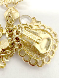 Retired Kirks Folly Rhinestone Heart Lock & Key Dangle Earrings - Hers and His Treasures