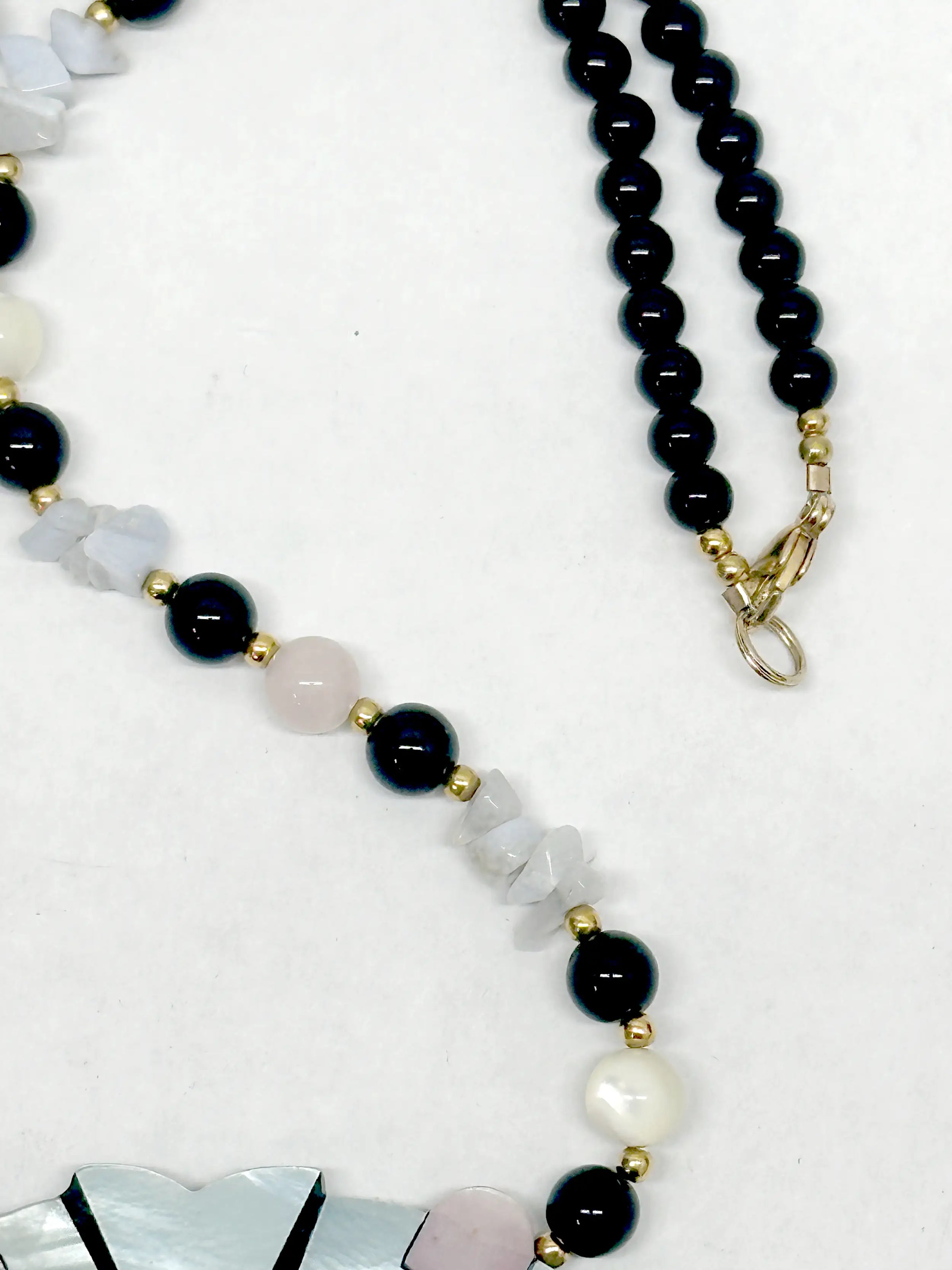 1980's LEE SANDS Mother of Pearl Lions Head Necklace - Hers and His Treasures
