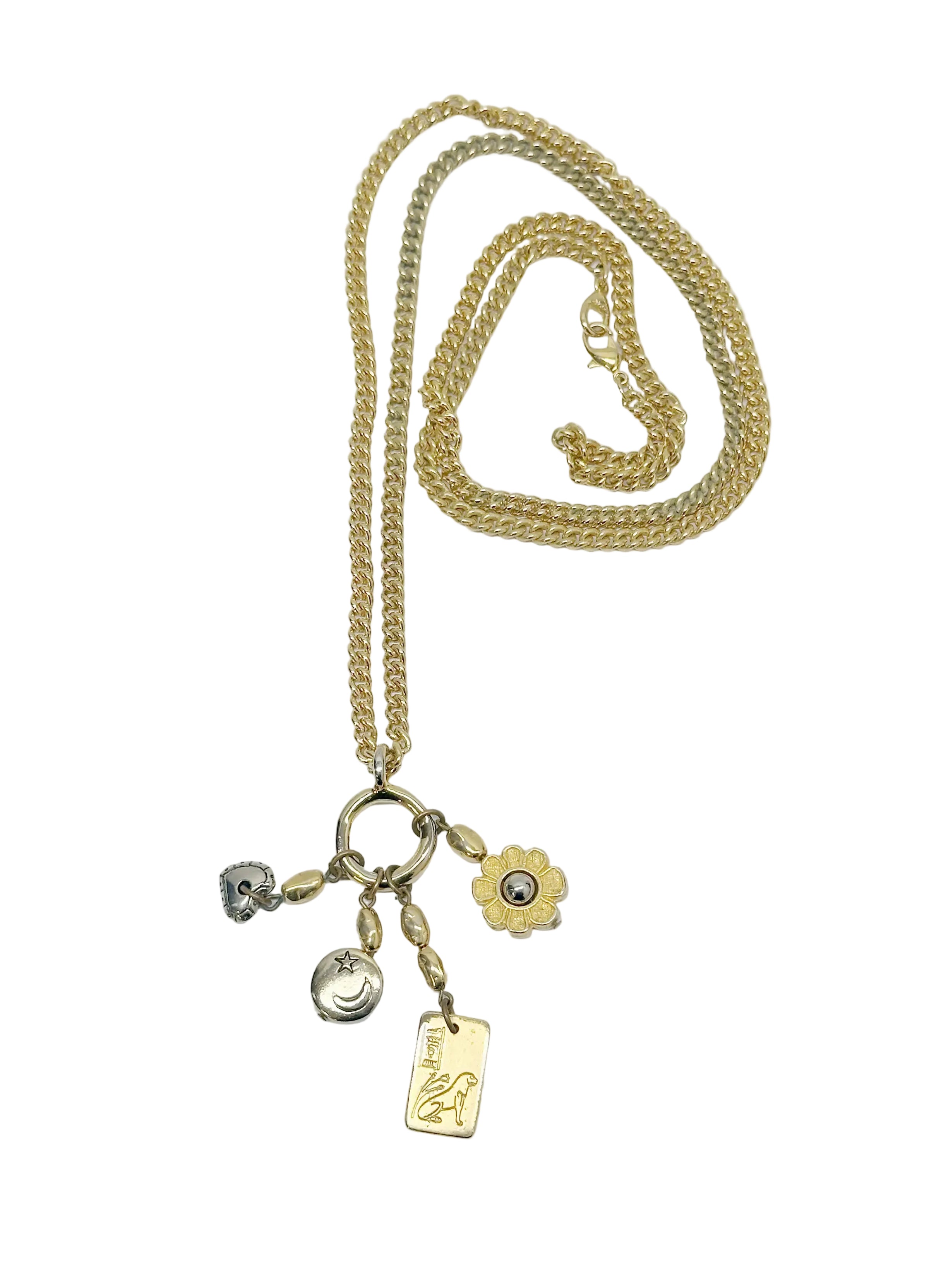 Liz Claiborne Gold Tone Chain Link 20" Charm Necklace - Hers and His Treasures