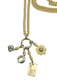 Liz Claiborne Gold Tone Chain Link 20" Charm Necklace - Hers and His Treasures