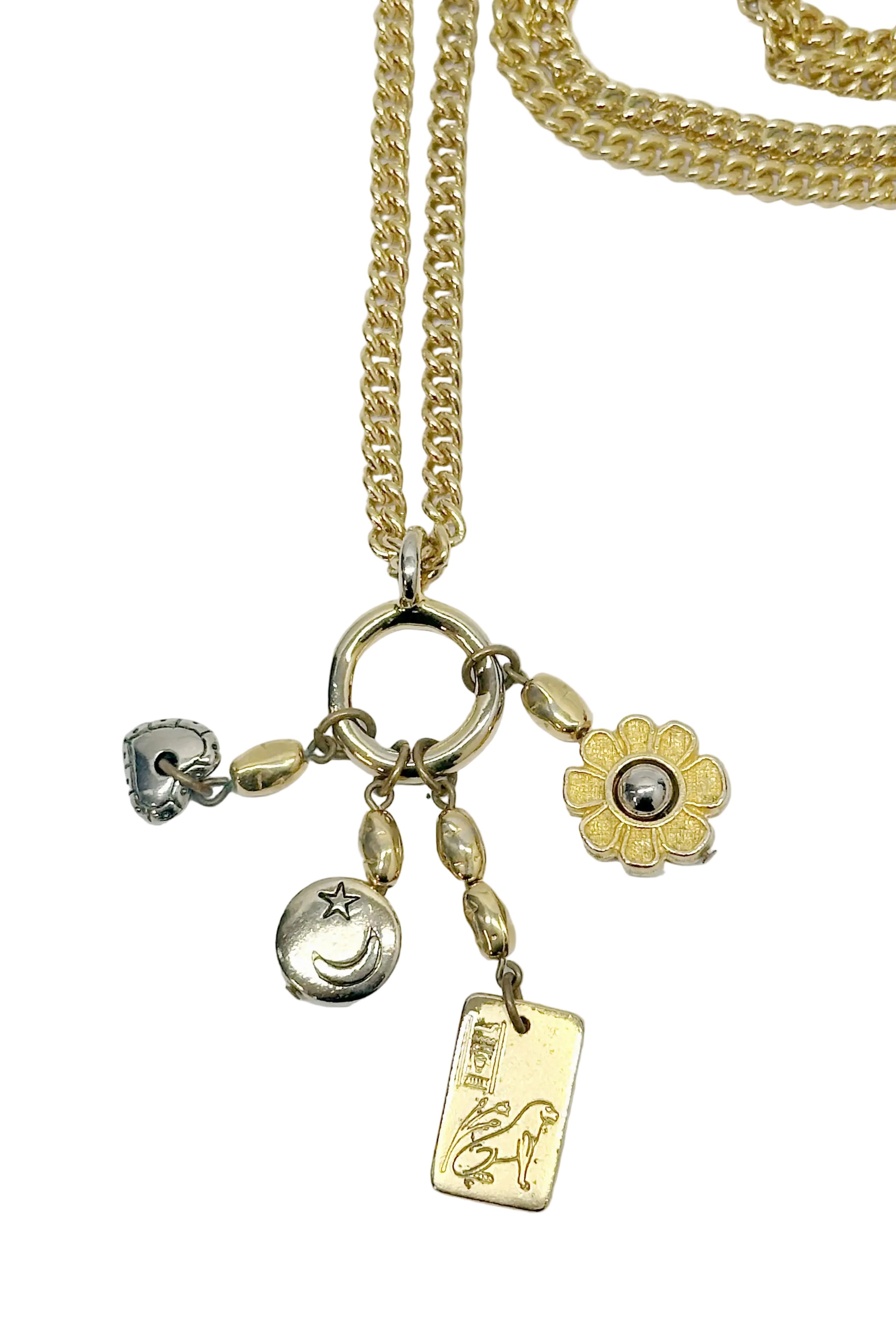 Liz Claiborne Gold Tone Chain Link 20" Charm Necklace - Hers and His Treasures