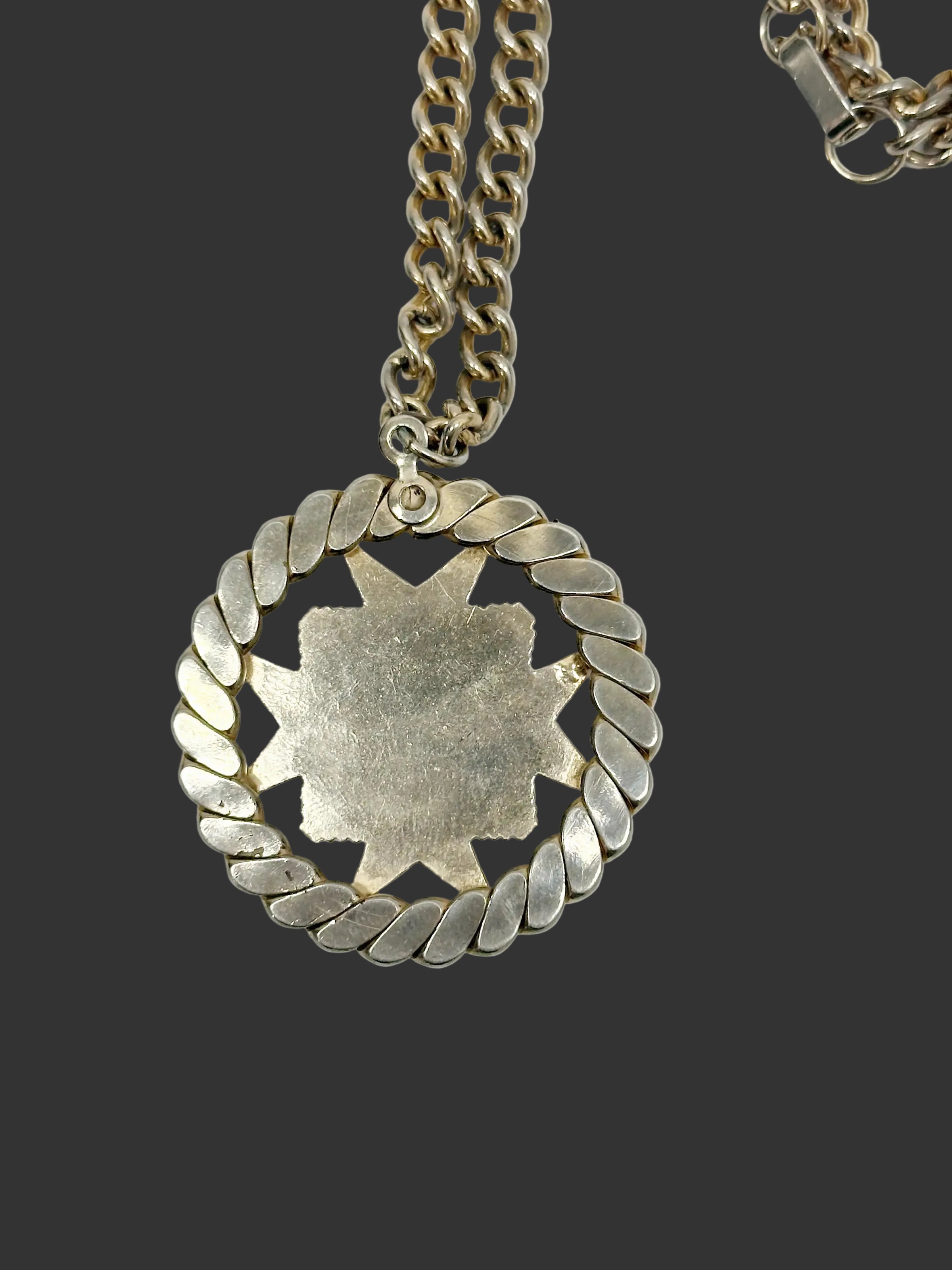 Mid-Century Maltese Cross Gold Tone Red Enamel Pendant Necklace - Hers and His Treasures