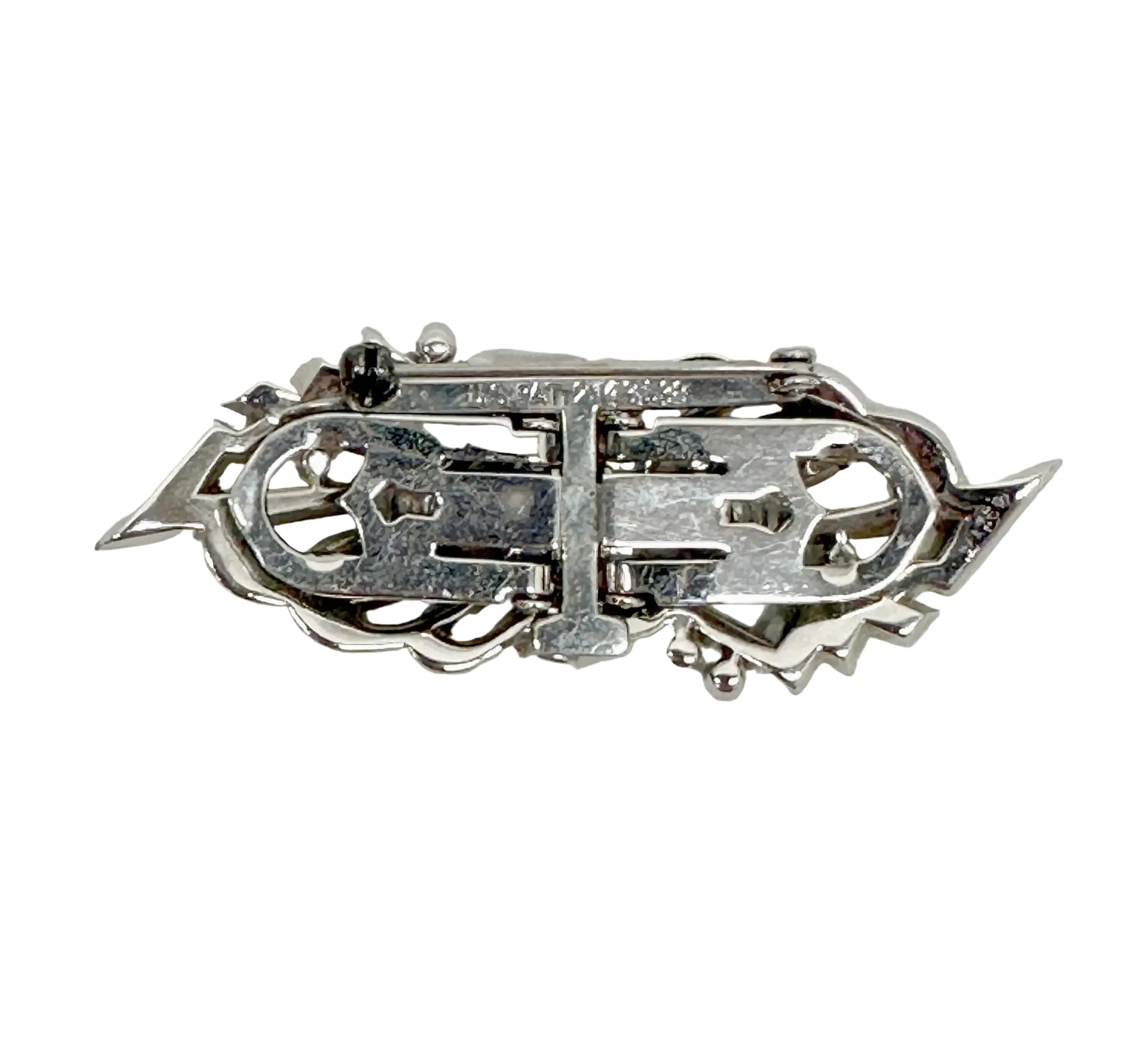 Mazer Duette Rhinestone Brooch Dress Clip - Hers and His Treasures