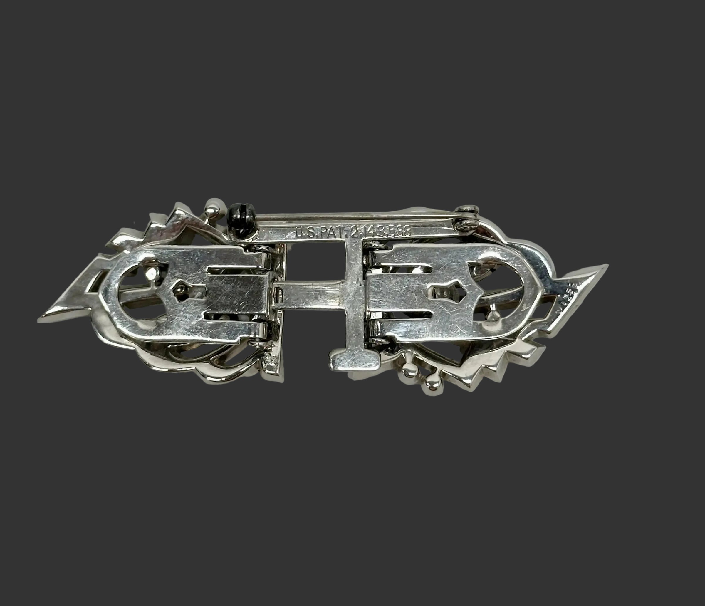 Mazer Duette Rhinestone Brooch Dress Clip - Hers and His Treasures