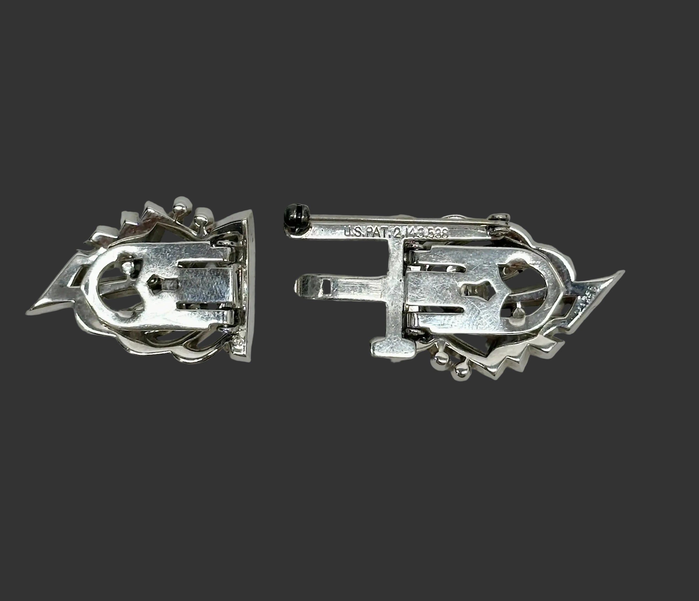 Mazer Duette Rhinestone Brooch Dress Clip - Hers and His Treasures