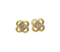 Vintage Napier Rhinestone Celtic Knot Post Earrings - Hers and His Treasures