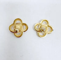 Vintage Napier Rhinestone Celtic Knot Post Earrings - Hers and His Treasures