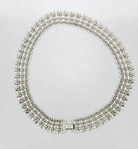 Vintage Napier Silver Tone Panther Link Choker Necklace - Hers and His Treasures