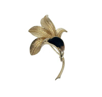 Pegasus CORO Gold Tone Lily Flower Brooch Pin - Hers and His Treasures