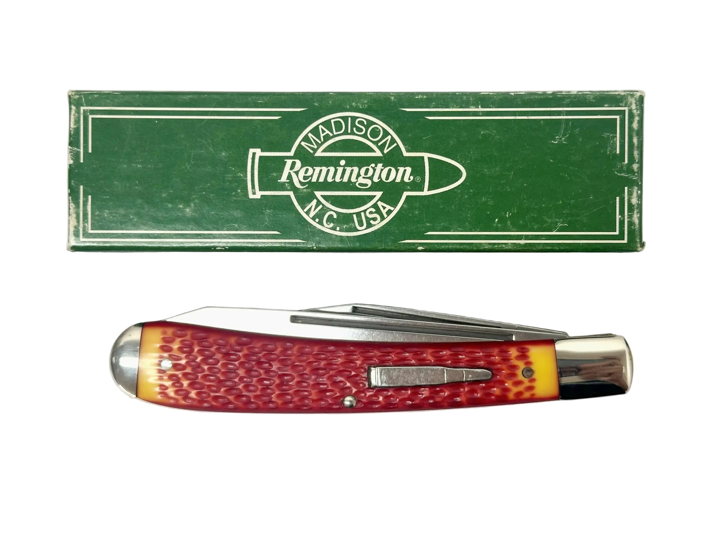 Remington UMC Red and Yellow Delrin Banana Trapper Pocket Knife | USA - Hers and His Treasures