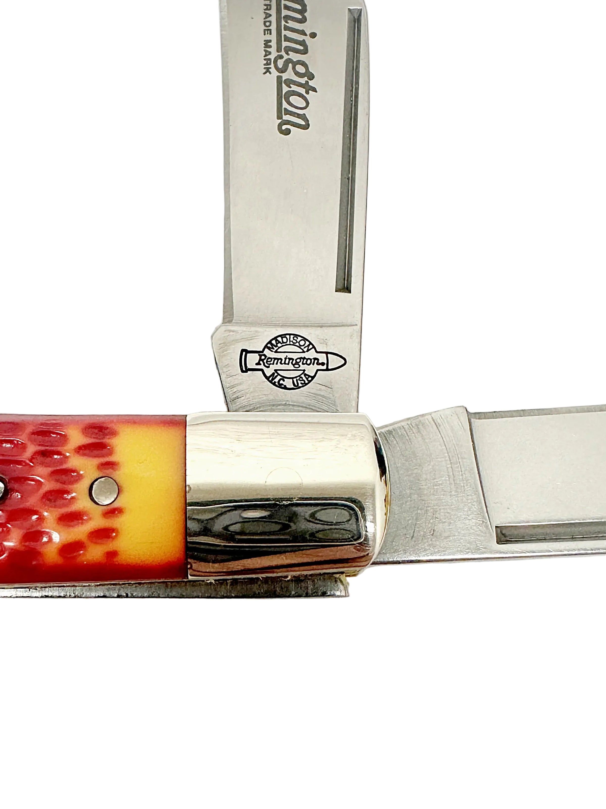 Remington UMC Red and Yellow Delrin Banana Trapper Pocket Knife | USA - Hers and His Treasures