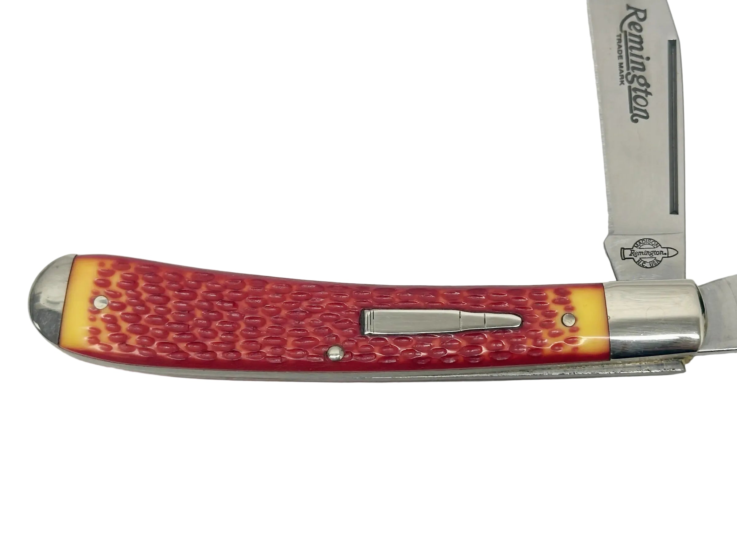 Remington UMC Red and Yellow Delrin Banana Trapper Pocket Knife | USA - Hers and His Treasures
