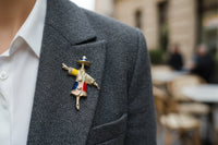 1969 Sarah Coventry Patches Scarecrow Brooch Pin - Hers and His Treasures