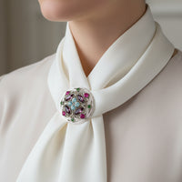 1973 Sarah Coventry Springtime Rhinestone Round Brooch - Hers and His Treasures