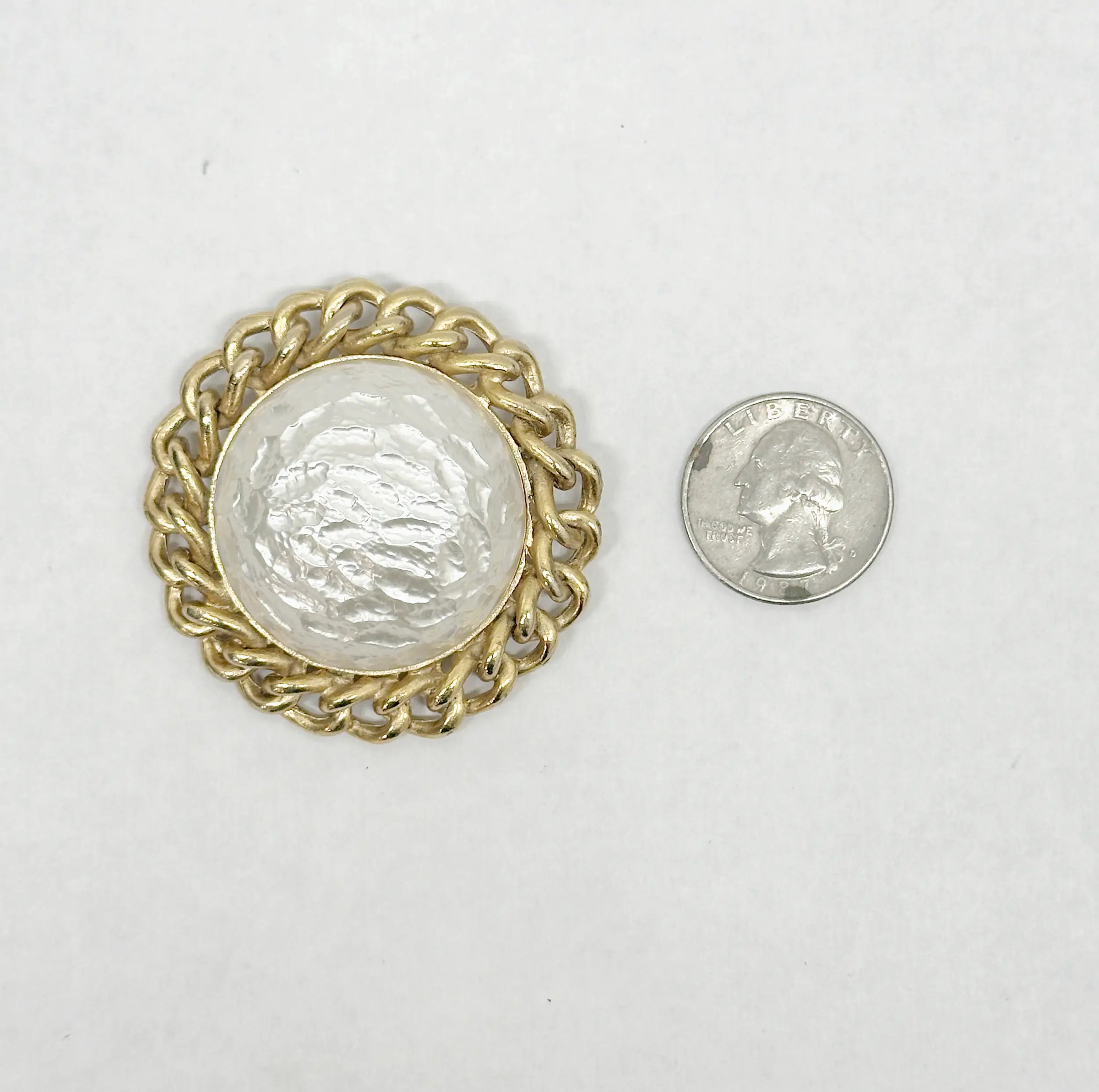 1969 Sarah Coventry Baroque Goddess Pearl Brooch Pin - Hers and His Treasures