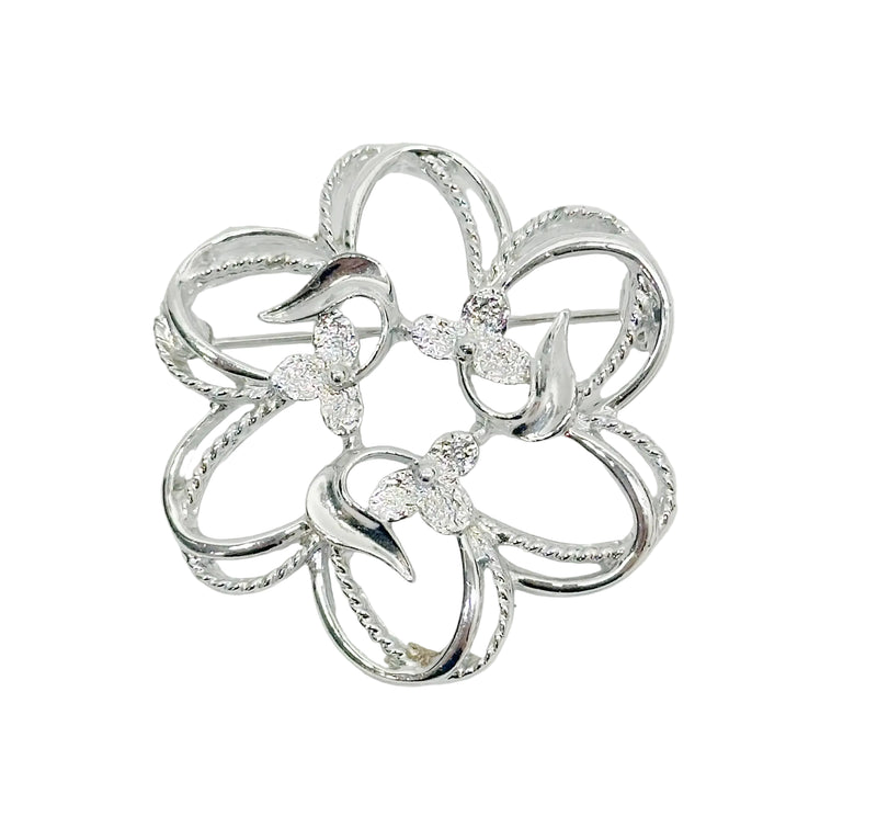 1974 Sarah Coventry Silver Tone Fleurette Brooch Pin - Hers and His Treasures