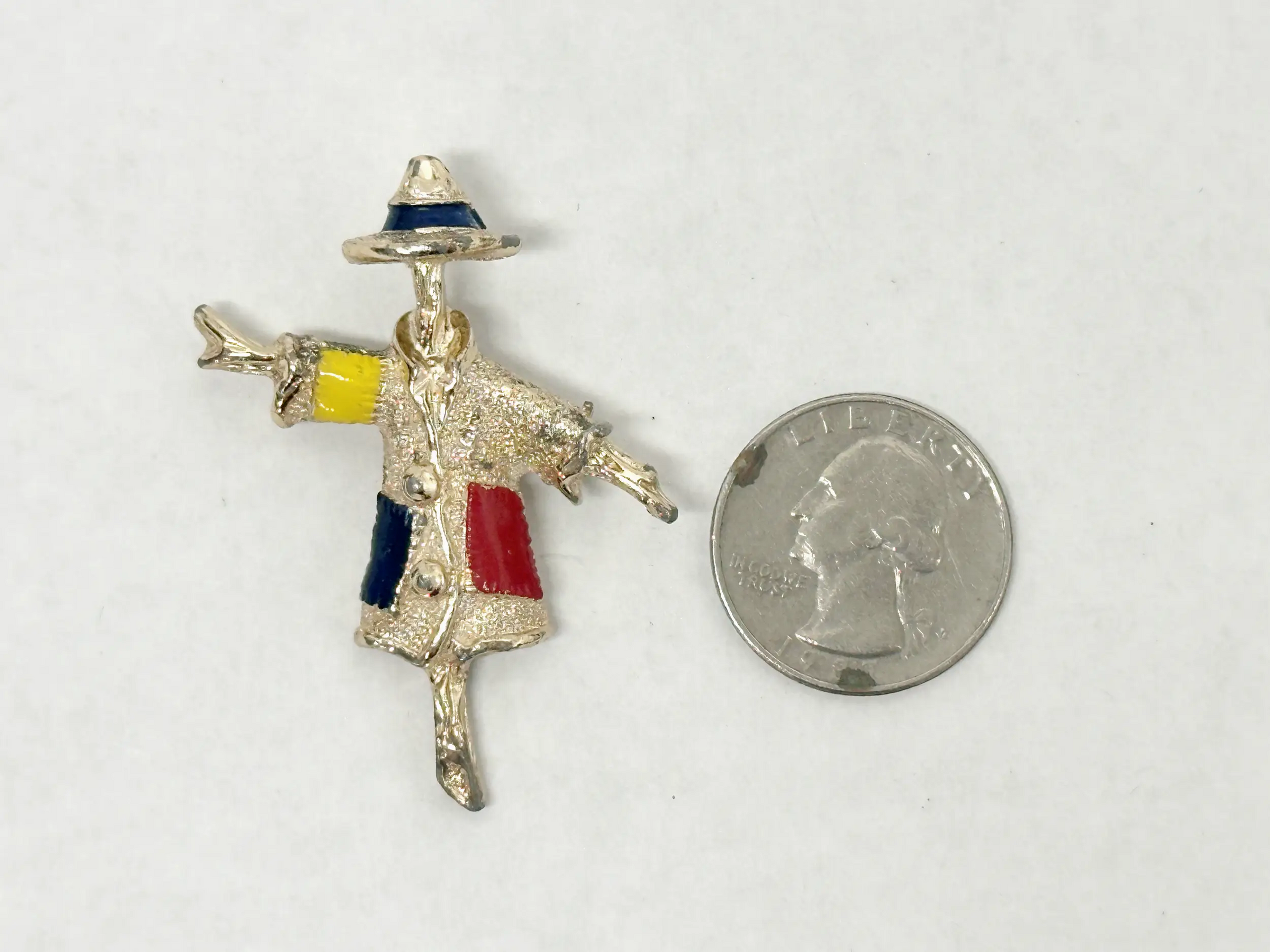 1969 Sarah Coventry Patches Scarecrow Brooch Pin - Hers and His Treasures