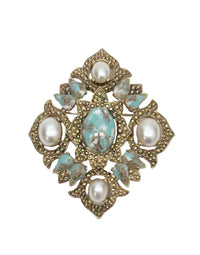 1968-1972 Sarah Coventry Remembrance Pendant Brooch - Hers and His Treasures