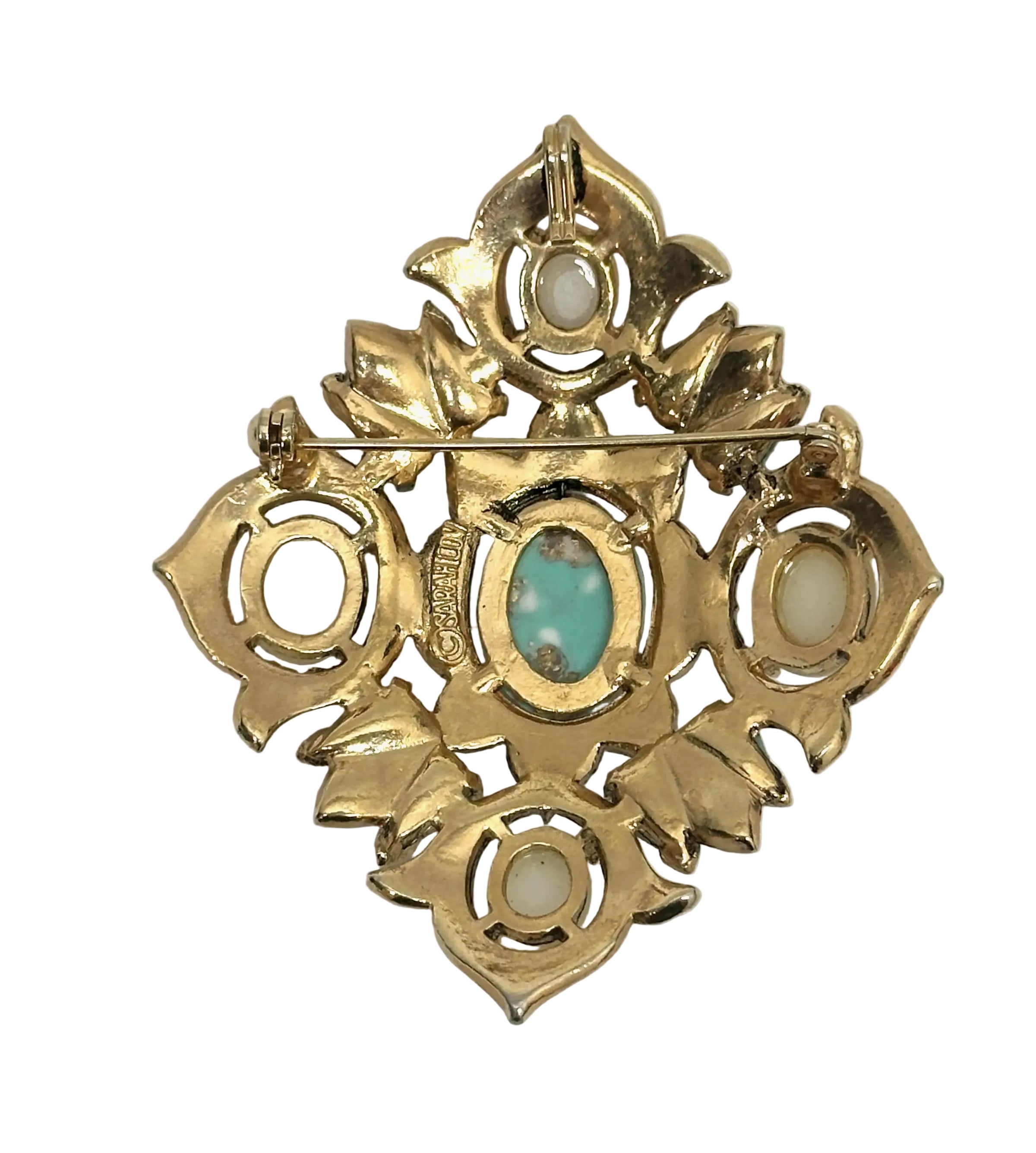 1968-1972 Sarah Coventry Remembrance Pendant Brooch - Hers and His Treasures